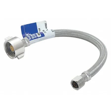 Stainless steel supply line, 20 in hose with brass fittings