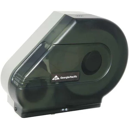 Georgia-Pacific jumbo toilet paper dispenser, horizontal double roll, smoke plastic