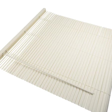 Alabaster cordless vinyl mini blinds, 71 in wide x 48 in long