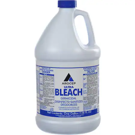 Arocep Ultra liquid bleach in a 1 gallon jug, ready to use